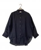 Lisiereリジェール）の古着「Ramie shirt/ラミーシャツ」｜ネイビー