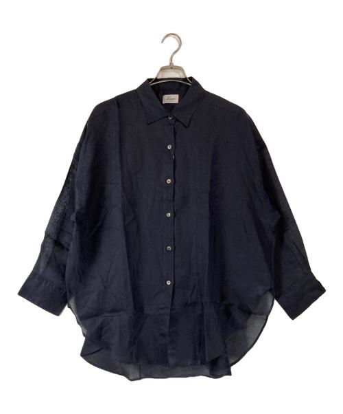 Lisiere（リジェール）Lisiere (リジェール) Ramie shirt/ラミーシャツ ネイビー サイズ:FREEの古着・服飾アイテム