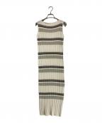 HER LIP TOハーリップトゥ）の古着「Cotton Striped Ribbed Knit Dress/コットンストライプリブニットドレス」｜バニラ