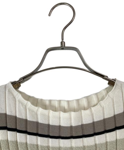 HER LIP TO（ハーリップトゥ）HER LIP TO (ハーリップトゥ) Cotton Striped Ribbed Knit Dress/コットンストライプリブニットドレス バニラ サイズ:Ｓ 未使用品の古着・服飾アイテム