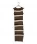 HER LIP TO（ハーリップトゥ）の古着「Cotton Striped Ribbed Knit Dress/コットンストライプリブニットドレス」｜キャラメル