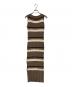 HER LIP TO (ハーリップトゥ) Cotton Striped Ribbed Knit Dress/コットンストライプリブニットドレス キャラメル サイズ:S 未使用品：10000円