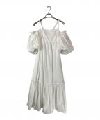 HER LIP TOハーリップトゥ）の古着「Mia Volume Sleeve Dress」｜ホワイト