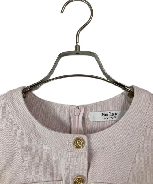 HER LIP TO（ハーリップトゥ）HER LIP TO (ハーリップトゥ) Padua Denim Dress ピンク サイズ:Ｍの古着・服飾アイテム