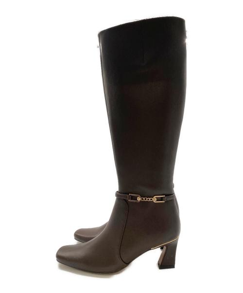 HER LIP TO（ハーリップトゥ）HER LIP TO (ハーリップトゥ) Side Bit Long Boots ブラウン サイズ:36の古着・服飾アイテム