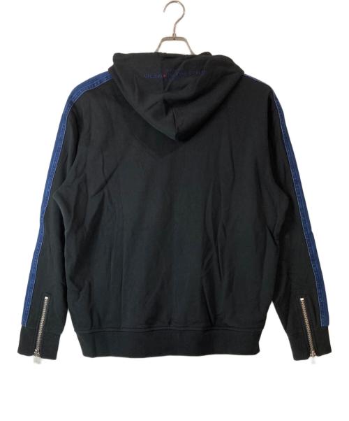DIESEL（ディーゼル）DIESEL (ディーゼル) デニム切替ジップパーカー ブラック サイズ:Ⅼの古着・服飾アイテム