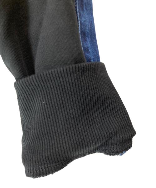 DIESEL（ディーゼル）DIESEL (ディーゼル) デニム切替ジップパーカー ブラック サイズ:Ⅼの古着・服飾アイテム