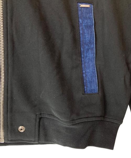 DIESEL（ディーゼル）DIESEL (ディーゼル) デニム切替ジップパーカー ブラック サイズ:Ⅼの古着・服飾アイテム