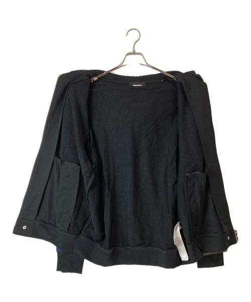 DIESEL（ディーゼル）DIESEL (ディーゼル) デニム切替ジップパーカー ブラック サイズ:Ⅼの古着・服飾アイテム