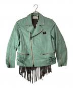 Azumaアズマ）の古着「Fringe lining motorcycle jacket」｜ブルー