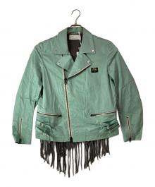 Azuma（アズマ）の古着「Fringe lining motorcycle jacket」｜ブルー