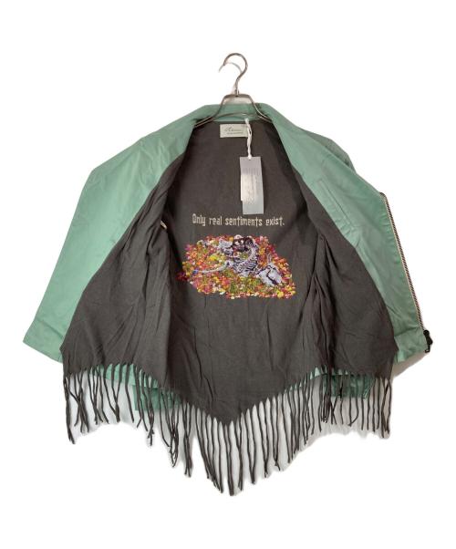 Azuma（アズマ）Azuma (アズマ) Fringe lining motorcycle jacket ブルーの古着・服飾アイテム