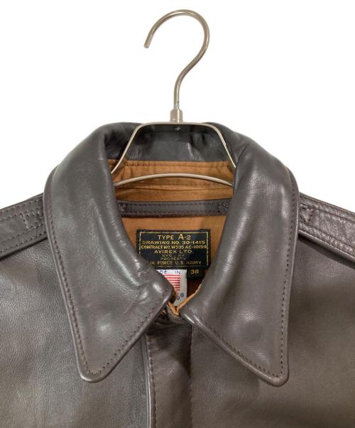 AVIREX（アヴィレックス）AVIREX (アヴィレックス) A-2 レザーフライトジャケット ブラウン サイズ:36の古着・服飾アイテム