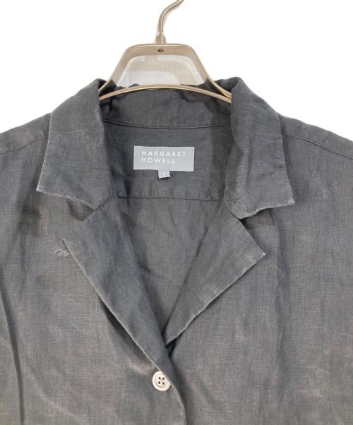 MARGARET HOWELL（マーガレットハウエル）MARGARET HOWELL (マーガレットハウエル) LIGHT WEIGHT LINEN/リネンオープンカラーシャツ ブラック サイズ:1の古着・服飾アイテム