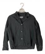 MARGARET HOWELLマーガレットハウエル）の古着「LIGHT WEIGHT LINEN/リネンオープンカラーシャツ」｜ブラック