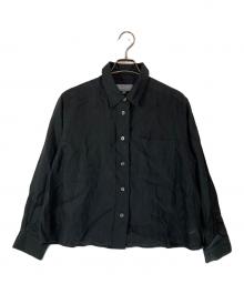 MARGARET HOWELL（マーガレットハウエル）の古着「LIGHTWEIGHT LINEN/リネンシャツ」｜ブラック