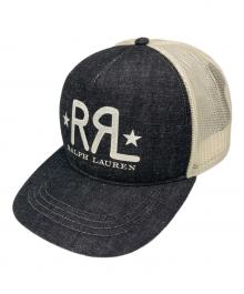 RRL（ダブルアールエル）の古着「ランチロゴ デニム トラッカーキャップ」｜ブラック