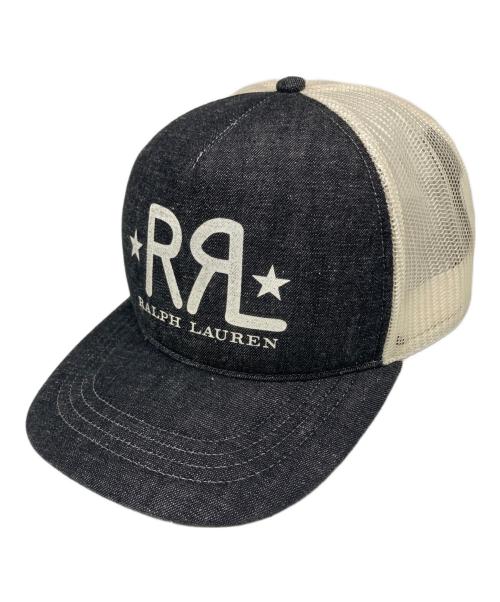 RRL（ダブルアールエル）RRL (ダブルアールエル) ランチロゴ デニム トラッカーキャップ ブラックの古着・服飾アイテム