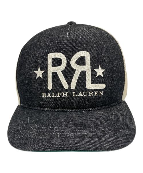 RRL（ダブルアールエル）RRL (ダブルアールエル) ランチロゴ デニム トラッカーキャップ ブラックの古着・服飾アイテム