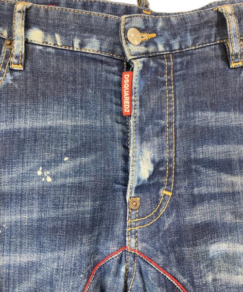 DSQUARED2（ディースクエアード）DSQUARED2 (ディースクエアード) TIDY BIKER ダメージ加工 スキニーデニムパンツ インディゴ サイズ:48の古着・服飾アイテム