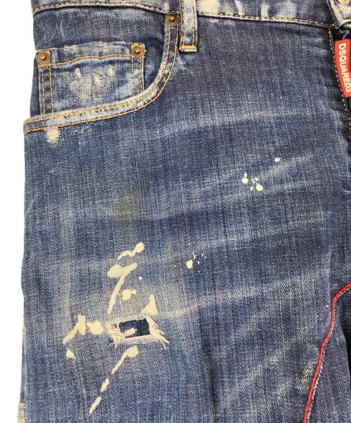 DSQUARED2（ディースクエアード）DSQUARED2 (ディースクエアード) TIDY BIKER ダメージ加工 スキニーデニムパンツ インディゴ サイズ:48の古着・服飾アイテム