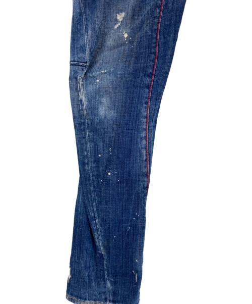 DSQUARED2（ディースクエアード）DSQUARED2 (ディースクエアード) TIDY BIKER ダメージ加工 スキニーデニムパンツ インディゴ サイズ:48の古着・服飾アイテム