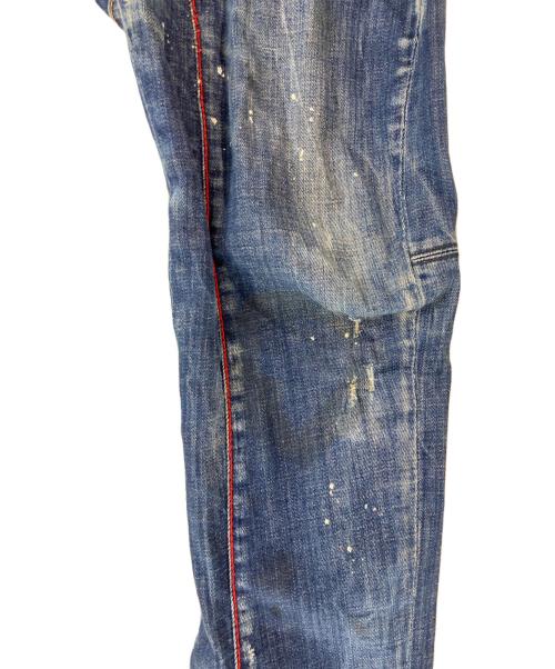 DSQUARED2（ディースクエアード）DSQUARED2 (ディースクエアード) TIDY BIKER ダメージ加工 スキニーデニムパンツ インディゴ サイズ:48の古着・服飾アイテム