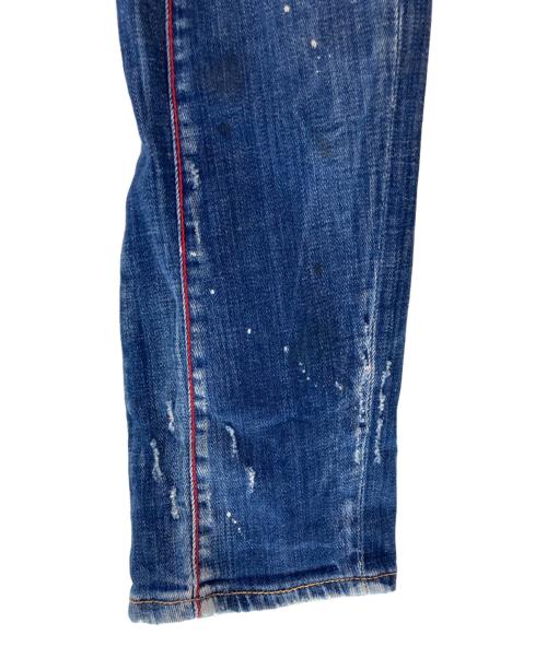 DSQUARED2（ディースクエアード）DSQUARED2 (ディースクエアード) TIDY BIKER ダメージ加工 スキニーデニムパンツ インディゴ サイズ:48の古着・服飾アイテム