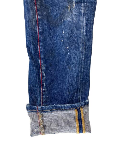DSQUARED2（ディースクエアード）DSQUARED2 (ディースクエアード) TIDY BIKER ダメージ加工 スキニーデニムパンツ インディゴ サイズ:48の古着・服飾アイテム