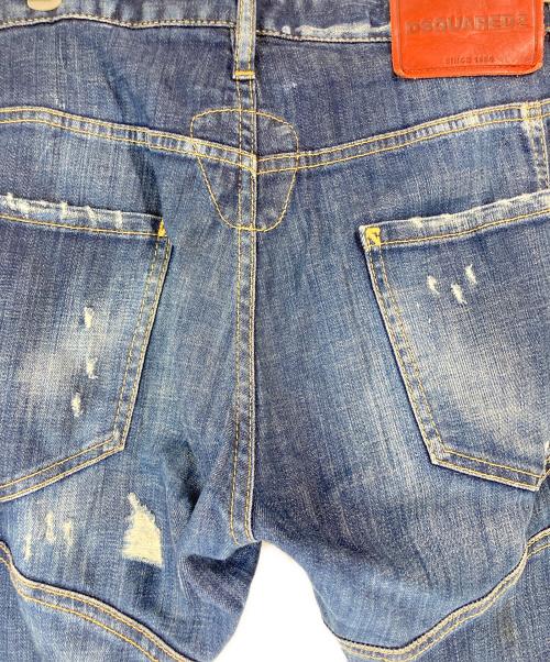 DSQUARED2（ディースクエアード）DSQUARED2 (ディースクエアード) TIDY BIKER ダメージ加工 スキニーデニムパンツ インディゴ サイズ:48の古着・服飾アイテム