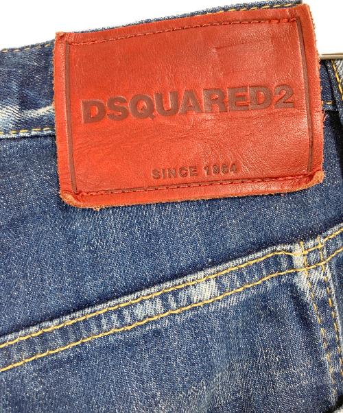 DSQUARED2（ディースクエアード）DSQUARED2 (ディースクエアード) TIDY BIKER ダメージ加工 スキニーデニムパンツ インディゴ サイズ:48の古着・服飾アイテム