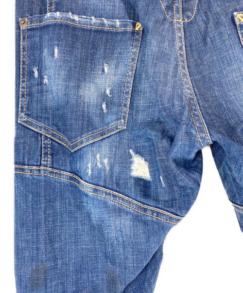 DSQUARED2（ディースクエアード）DSQUARED2 (ディースクエアード) TIDY BIKER ダメージ加工 スキニーデニムパンツ インディゴ サイズ:48の古着・服飾アイテム