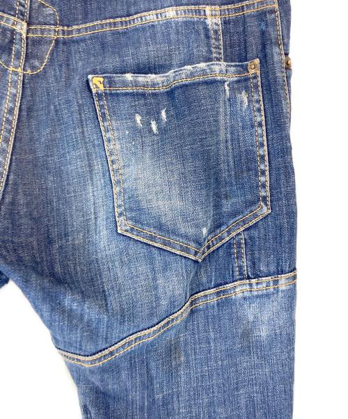 DSQUARED2（ディースクエアード）DSQUARED2 (ディースクエアード) TIDY BIKER ダメージ加工 スキニーデニムパンツ インディゴ サイズ:48の古着・服飾アイテム