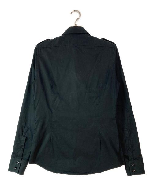 GUCCI（グッチ）GUCCI (グッチ) 長袖エポレットシャツ ブラック サイズ:38/15の古着・服飾アイテム