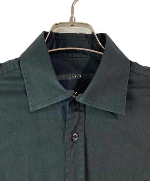 GUCCI（グッチ）GUCCI (グッチ) 長袖エポレットシャツ ブラック サイズ:38/15の古着・服飾アイテム