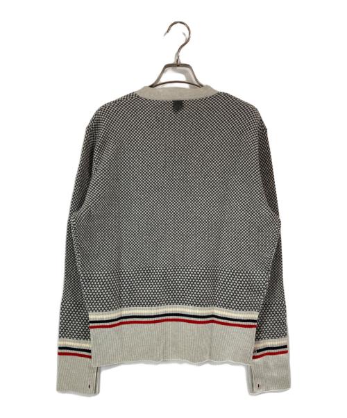 BROOKS BROTHERS BLACK FLEECE（ブルックスブラザーズ ブラックフリース）BROOKS BROTHERS BLACK FLEECE (ブルックスブラザーズ ブラックフリース) カシミア混 トリコロールストライプカーディガン グレー サイズ:BB2の古着・服飾アイテム
