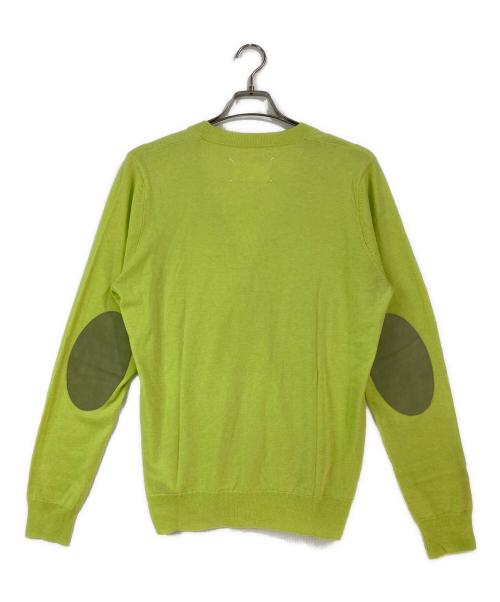 Maison Margiela 14（メゾンマルジェラ 14）Maison Margiela 14 (メゾンマルジェラ 14) 14ss スエードエルボーパッチカーディガン ライムイエロー サイズ:Lの古着・服飾アイテム