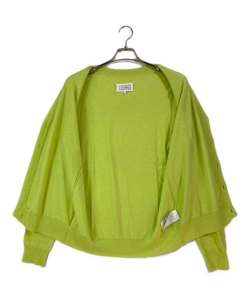 Maison Margiela 14（メゾンマルジェラ 14）Maison Margiela 14 (メゾンマルジェラ 14) 14ss スエードエルボーパッチカーディガン ライムイエロー サイズ:Lの古着・服飾アイテム
