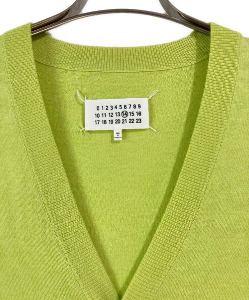 Maison Margiela 14（メゾンマルジェラ 14）Maison Margiela 14 (メゾンマルジェラ 14) 14ss スエードエルボーパッチカーディガン ライムイエロー サイズ:Lの古着・服飾アイテム