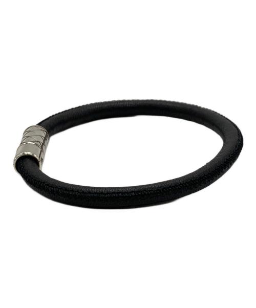 BOTTEGA VENETA（ボッテガベネタ）BOTTEGA VENETA (ボッテガベネタ) イントレチャートレザーブレスレット ブラックの古着・服飾アイテム