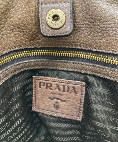 PRADA（プラダ）PRADA (プラダ) レザートートバッグ ブラウンの古着・服飾アイテム