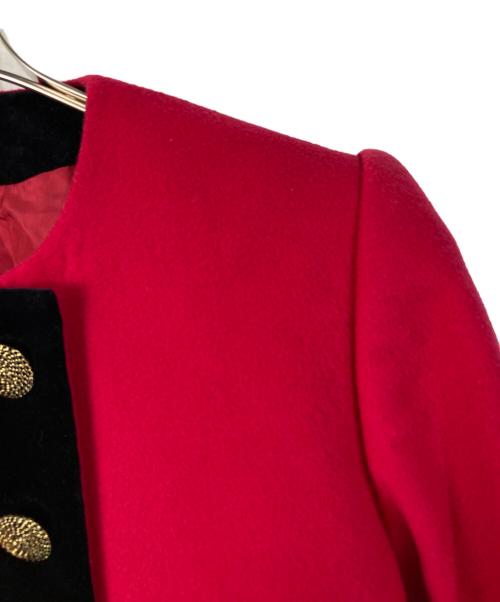 Yves Saint Laurent（イヴサンローラン）Yves Saint Laurent (イヴサンローラン) 金釦 ボタンレスジャケット レッド サイズ:Ｍの古着・服飾アイテム