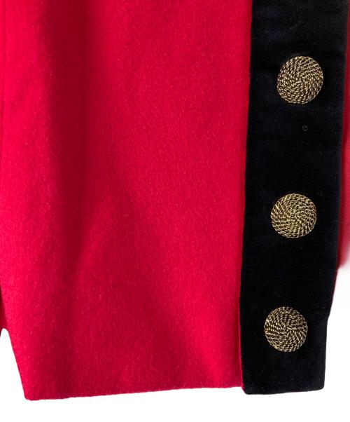 Yves Saint Laurent（イヴサンローラン）Yves Saint Laurent (イヴサンローラン) 金釦 ボタンレスジャケット レッド サイズ:Ｍの古着・服飾アイテム