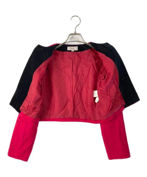 Yves Saint Laurent（イヴサンローラン）Yves Saint Laurent (イヴサンローラン) 金釦 ボタンレスジャケット レッド サイズ:Ｍの古着・服飾アイテム