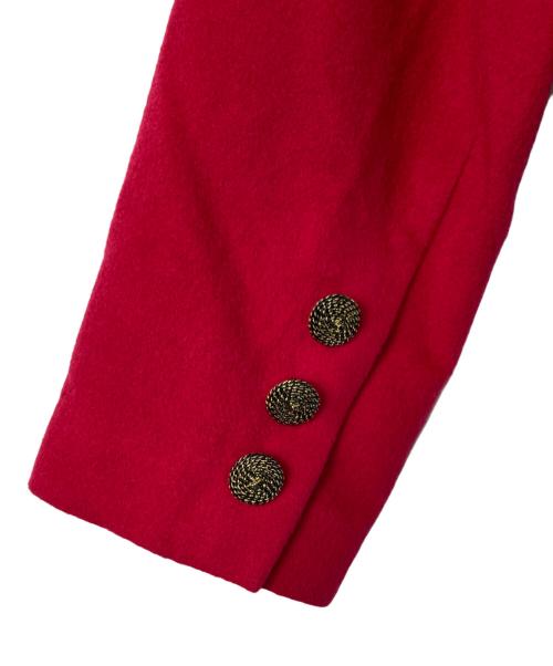 Yves Saint Laurent（イヴサンローラン）Yves Saint Laurent (イヴサンローラン) 金釦 ボタンレスジャケット レッド サイズ:Ｍの古着・服飾アイテム