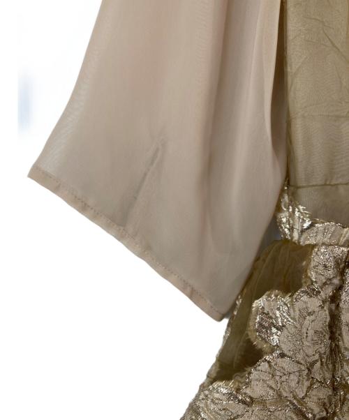 Ameri（アメリ）Ameri (アメリ) JACQUARD LAYERED TULLE DRESS/ジャガードレイヤードチュールドレス ベージュ サイズ:Ｍの古着・服飾アイテム