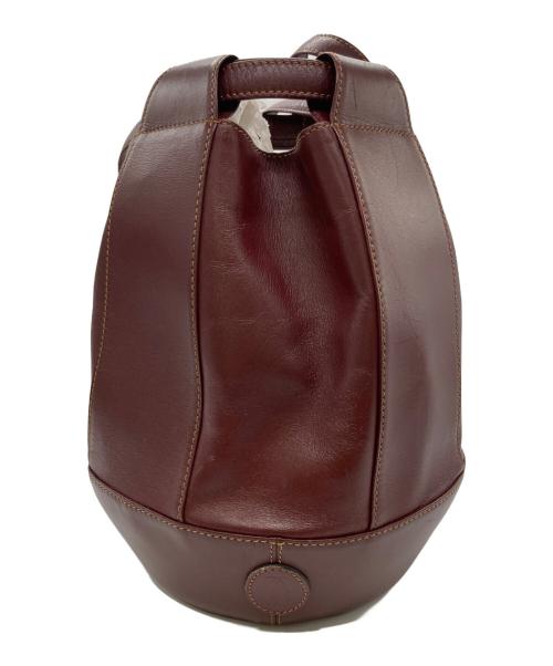 Cartier（カルティエ）Cartier (カルティエ) レザーバケットバッグ ボルドーの古着・服飾アイテム