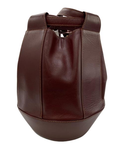 Cartier（カルティエ）Cartier (カルティエ) レザーバケットバッグ ボルドーの古着・服飾アイテム