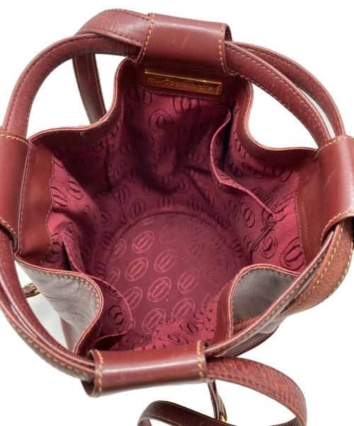 Cartier（カルティエ）Cartier (カルティエ) レザーバケットバッグ ボルドーの古着・服飾アイテム