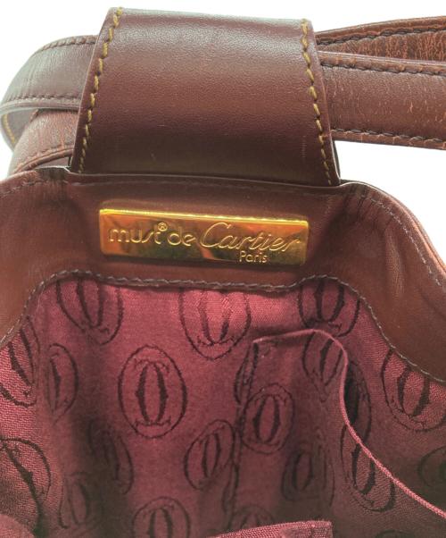 Cartier（カルティエ）Cartier (カルティエ) レザーバケットバッグ ボルドーの古着・服飾アイテム